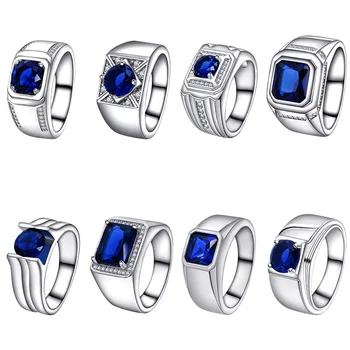 2023, Хит продаж, Серебро S925 пробы, Модное Универсальное Усовершенствованное женское кольцо с синим драгоценным камнем Продвинутого дизайна в Европе и Америке