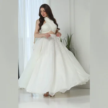 2023 Новейшее Белое бальное платье с V-образным вырезом Длиной до щиколоток, Темпераментное женское вечернее платье