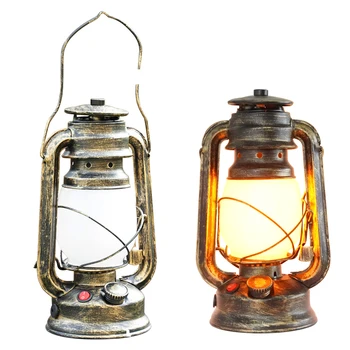 Перезаряжаемый фонарь Flame Vintage с батарейным питанием, 3 режима Металлического ночного освещения, Мерцающий Подвесной фонарь для кемпинга на открытом воздухе