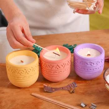 Экзотические Тотемные банки для свечей, силиконовая форма для цемента и штукатурки, форма для ручек 