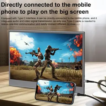 15,6-дюймовый портативный дисплей с разрешением 1080p 60 Гц Для компьютера, мобильного телефона, внешний проекционный экран, расширяемый дисплей для подключения
