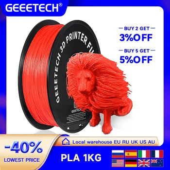 Нить для 3D-принтера Geeetech из чистого пластика PLA PETG 1,75 мм, 1 кг (2,2 фунта), без спутывания, материалы для 3D-печати, вакуумная упаковка