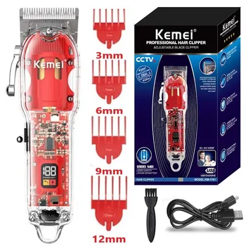 Kemei KM-1761 профессиональная беспроводная машинка для стрижки волос для мужчин, литиевый триммер для бороды, электрическая машинка для стрижки волос, перезаряжаемая