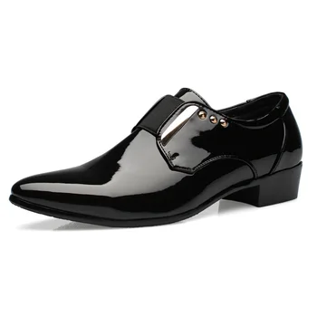 Черные Мужские Туфли из лакированной кожи, Официальные Модельные туфли с Прической 2022, Мужская Деловая Обувь, Мужская Дизайнерская Обувь, Мужская Кожаная Обувь