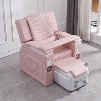 Современное Электромассажное Розовое Спа-кресло для ног, Маникюрное кресло, Педикюрное кресло для ногтей со светодиодной подсветкой