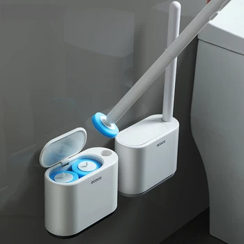 Одноразовая щетка для унитаза с чистящей жидкостью Для ванной комнаты Настенные чистящие средства Сменная головка щетки для унитаза Туалетные принадлежности