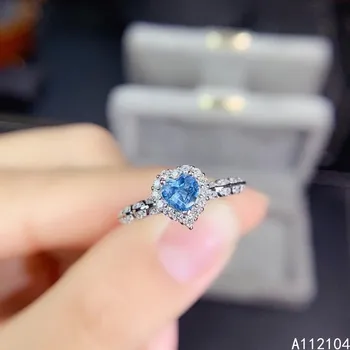 KJJEAXCMY изысканные ювелирные изделия из стерлингового серебра 925 пробы, инкрустированные натуральным швейцарским голубым топазом, женское изысканное кольцо в китайском стиле с милым сердечком, suppo