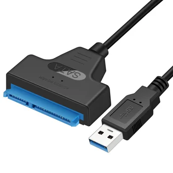 22 Контактный кабель USB SATA 2,5 со светодиодной подсветкой Конвертер жестких дисков Соединительный провод Аксессуары Офисный школьный USB 3,0