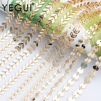 YEGUI C96, аксессуары для ювелирных изделий, 18-каратное позолоченное покрытие, 0,3 мкм, цепочка своими руками, корейская цепочка, браслет-ожерелье своими руками, изготовление ювелирных изделий, 1 м/лот