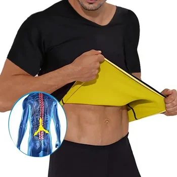 Термо формирователь тела, Рубашка для похудения, Компрессионная спортивная рубашка, Неопреновый тренажер для талии, облегающий жилет, футболка