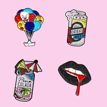 Новый модный сексуальный воздушный шар цвета рта более разнообразных цветов брошь в виде значка cola рубашка рюкзак ювелирные изделия