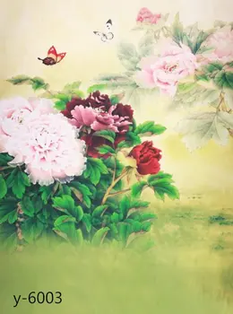 5x7ft Китайская традиционная живопись Цветы Бабочка Фотографии Фонов Реквизит для Фотосъемки Студийный фон