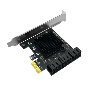 Надежный адаптер Pci Express Sata, 6 портов Для подключения нескольких устройств, чип Asm1166, быстрая передача данных для карты расширения жесткого диска