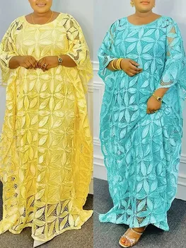 Кружевные Африканские Платья Для Женщин, Платье Дашики, Африканская Одежда, Модный Комплект из 2 Предметов, Свободное Длинное Платье, Абая, Дубайский Кафтан, Femme, Турция