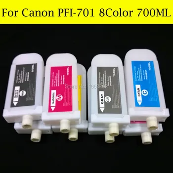 8 Шт./лот, 700 мл, Заправляемый Чернильный картридж для Canon PFI-701, Для принтера Canon iPF8000s/9000s/8010s/9010S С чипом
