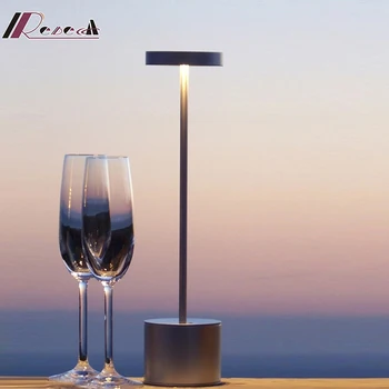 Беспроводная настольная лампа со светодиодным сенсорным переключателем, можно регулировать три передачи, USB-аккумуляторная настольная лампа для бара, ресторана, отеля