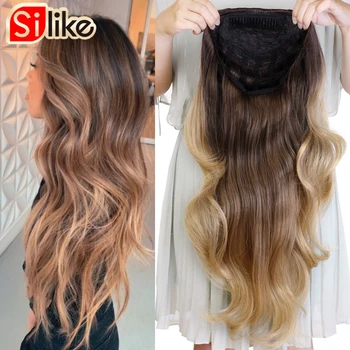 Silike Синтетический 3/4 половинный парик цвета Омбре, Длинные Светлые волосы, Высокотемпературные Бесклеевые Косплей-парики для Чернокожих/белых женщин