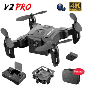 V2 Mini Drone 4K HD Двойная Камера Профессиональная Аэрофотосъемка С Удержанием Давления Воздуха На Высоте Вертолет Складной Радиоуправляемый Квадрокоптер