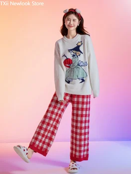 [TXii Advanced Sense] Пижамный комплект с мягким рисунком для девочек, Женская зимняя домашняя одежда с капюшоном из теплого кораллового флиса