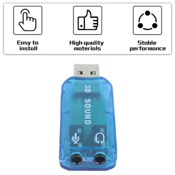 Портативная Компактная 3D аудиокарта USB 1.1 Адаптер микрофона/динамика 7.1 CH Объемного звучания для ПК, ноутбука