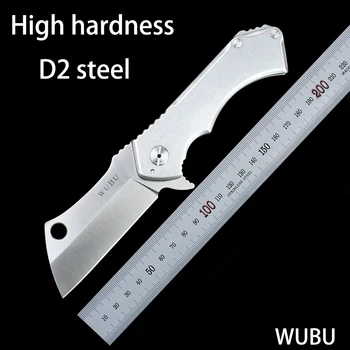 WUBU Нож Для Выживания на Открытом Воздухе D2 Сталь С Ручкой из Нержавеющей Стали Высокой Твердости Складной Нож EDC Ручной Инструмент мультитул Faca