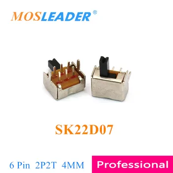 Mosleader 1000ШТ SK22D07 SK22D07VG4 6P 6 Pin 2T 2 Хода Длина ручки 4 мм Скользящий переключатель Двухсторонний горизонтальный SS22D07 2P2T