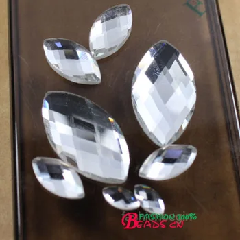 выбранный размер граненые прозрачные стразы navette crystal Flatback стеклянные камни для украшения ювелирных изделий DIY