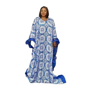 2023 Плюс Размер, Африканское Платье Макси с Принтом, Женское Элегантное Женское Свадебное Вечернее Платье, Мусульманский Кафтан, Халат, Африканская Одежда