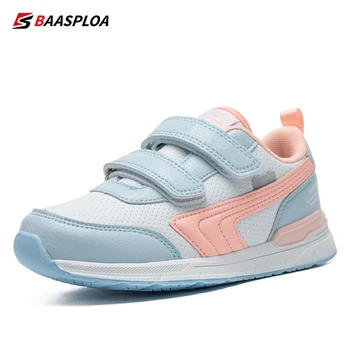 Baasploa/ модная новая детская обувь, кожаные нескользящие кроссовки для мальчиков и девочек, уличные кроссовки для отдыха, школьные кроссовки
