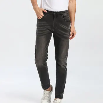 HELLEN & WOODY Черные облегающие выстиранные джинсы для мужчин, французский легкий люксовый бренд, Тренд Ins, Хай-стрит, Микроэластичные брюки Homme