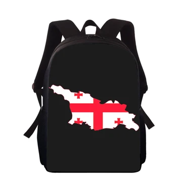 Детский рюкзак с флагом Грузии 15 ”с 3D принтом, сумки для начальной школы для мальчиков и девочек, рюкзак для студентов, школьные сумки для книг