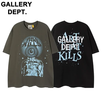 Gallery Dept 2023 Новая Уличная одежда Tide С буквенным принтом Граффити, Мужские футболки Dept, Летняя хлопковая Женская Модная футболка с коротким рукавом