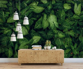 Фото обоев на заказ, свежее зеленое растение тропического леса, зеленый лист ананаса, фоновая роспись, украшение дома, 3D обои